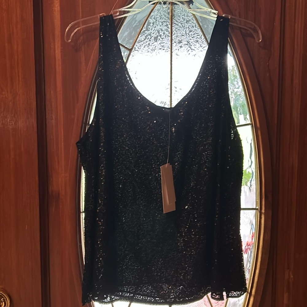 Eileen Fisher sequined shell in XL